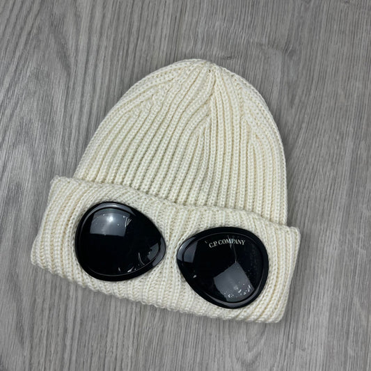 CP Company Goggle Beanie - White