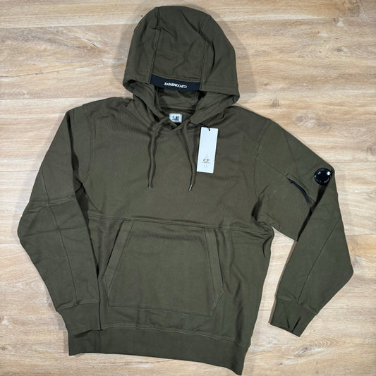 CP Company Diagonal Raised Lens Hoodie in Ivy Green
